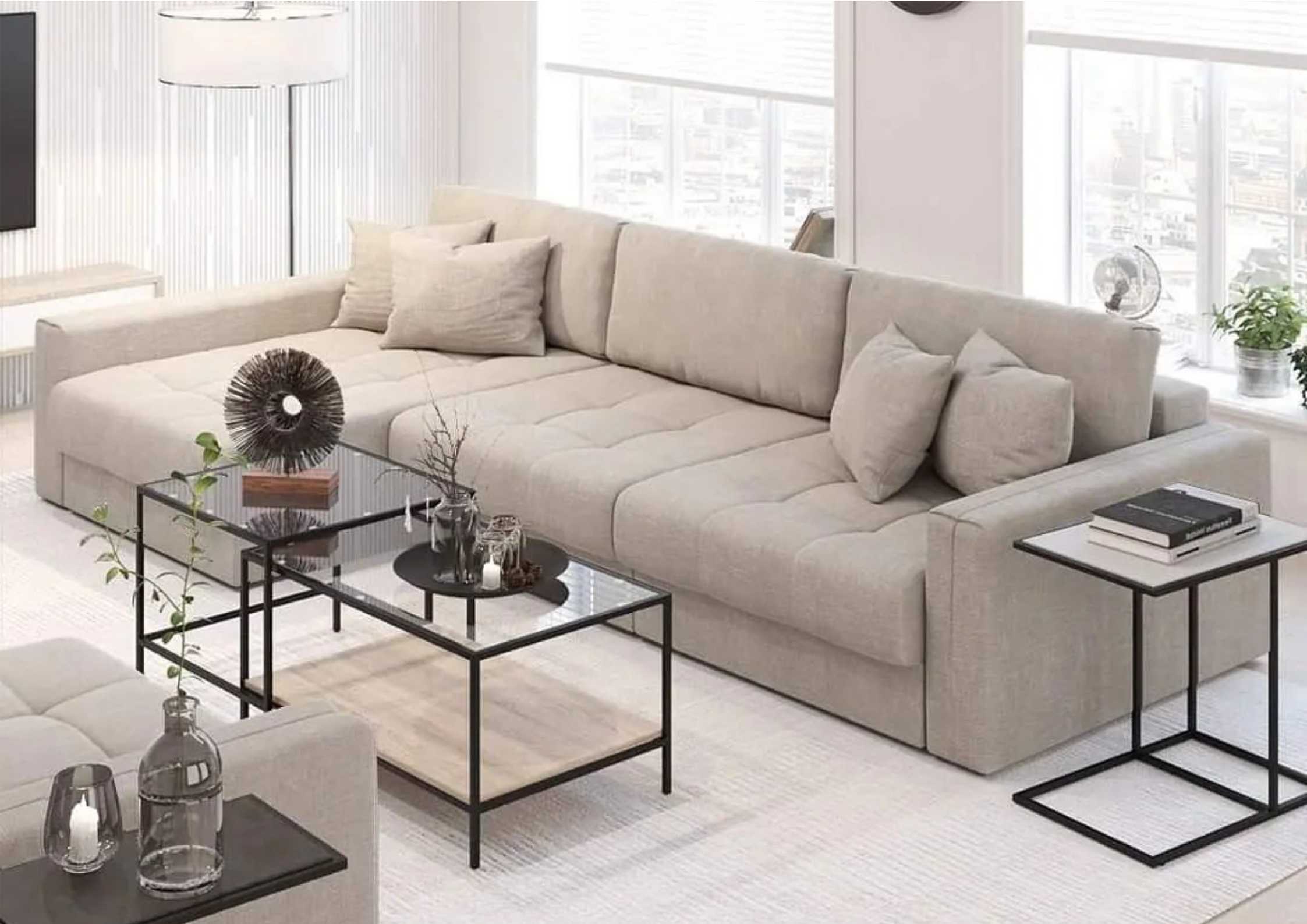 Pikowany duży narożnik modułowy Vena